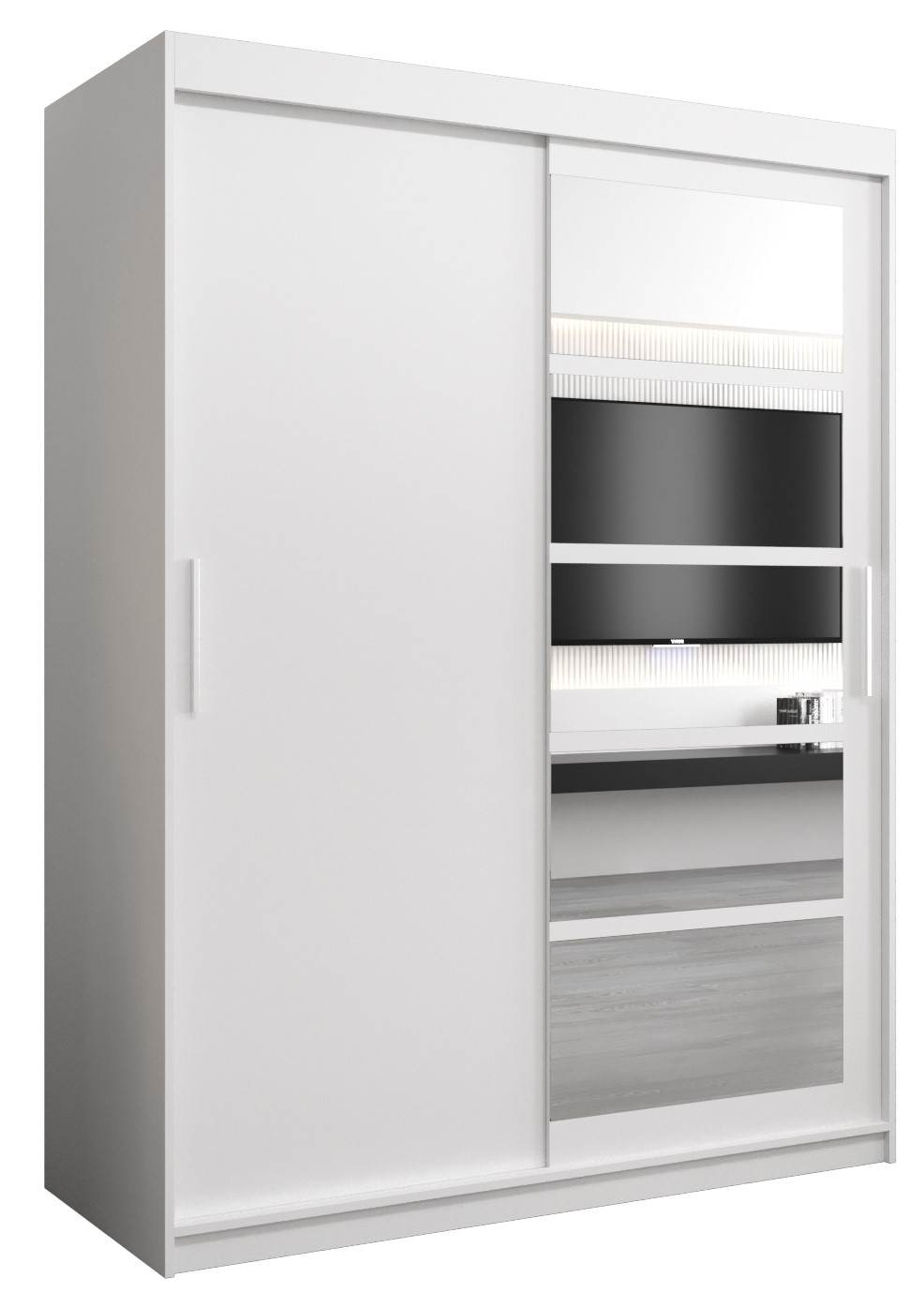 Szafa przesuwna garderoba ROMA 1 150 x 62 x 200 cm Biały - Abiks Meble