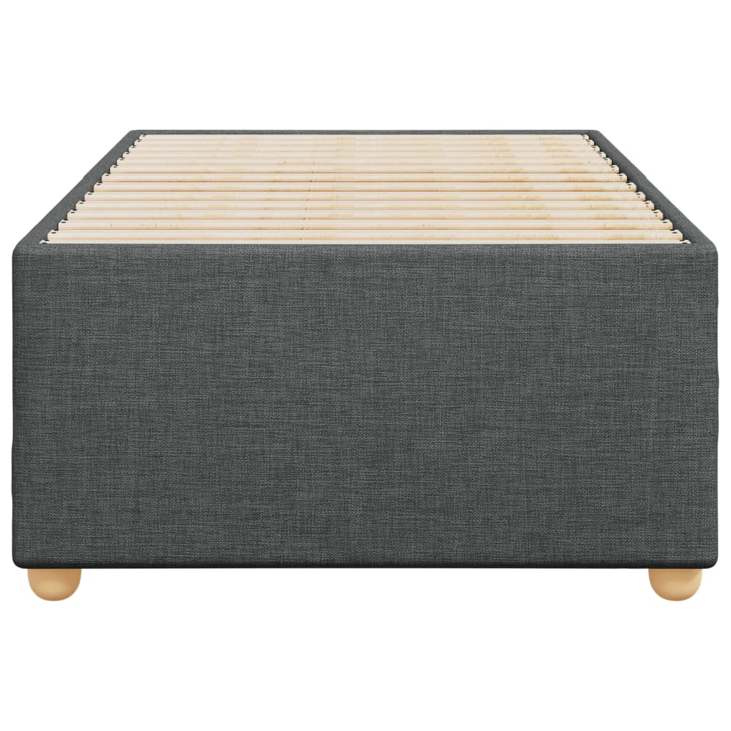 Cadre de lit sans matelas, tissu, gris foncé, pour la chambre, 100 × 200 cm - 4