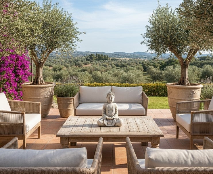 Figura Buda Éxito para el Jardín decorativa 38cm. Hormigón Piedra Musgo Gris - 3