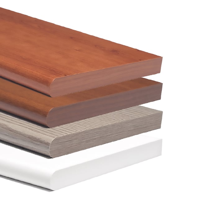 Mensola da muro sospesa in legno con bordo arrotondato fissaggio con tasselli a scomparsa / Noce / 60 x 25 x 2.5 cm