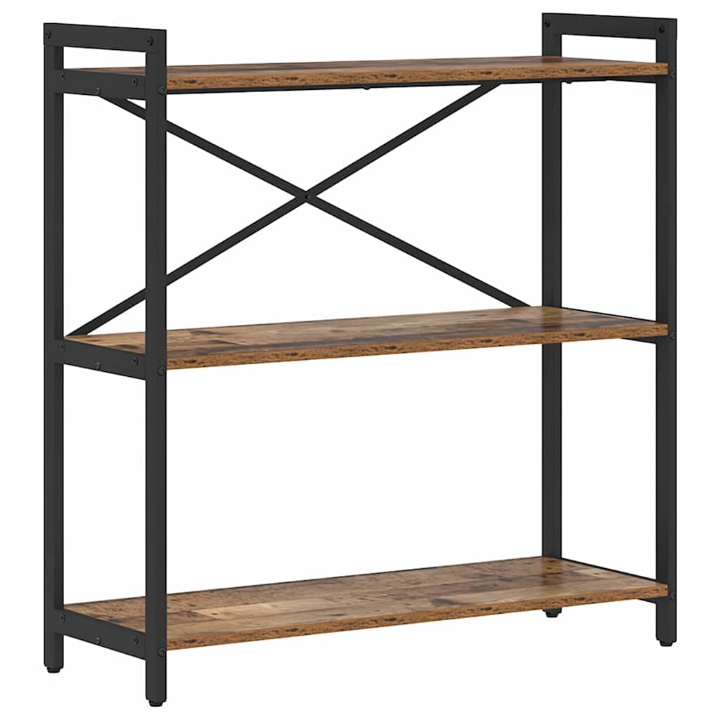 Annlera Étagère Bibliothèque 4 Niveaux 80x30x120 Cm – Style Industriel Noir, Bois Et Métal