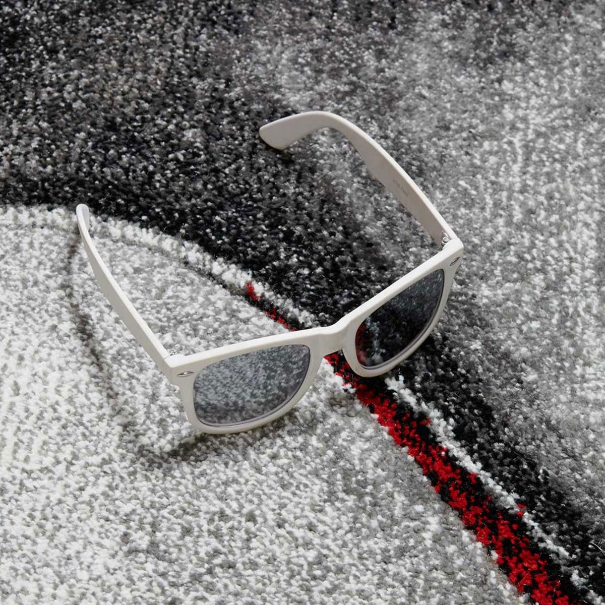 tapis salon 120x170 tissé rouge et gris rectangle motif géométrique LYN8 MADILA - 3