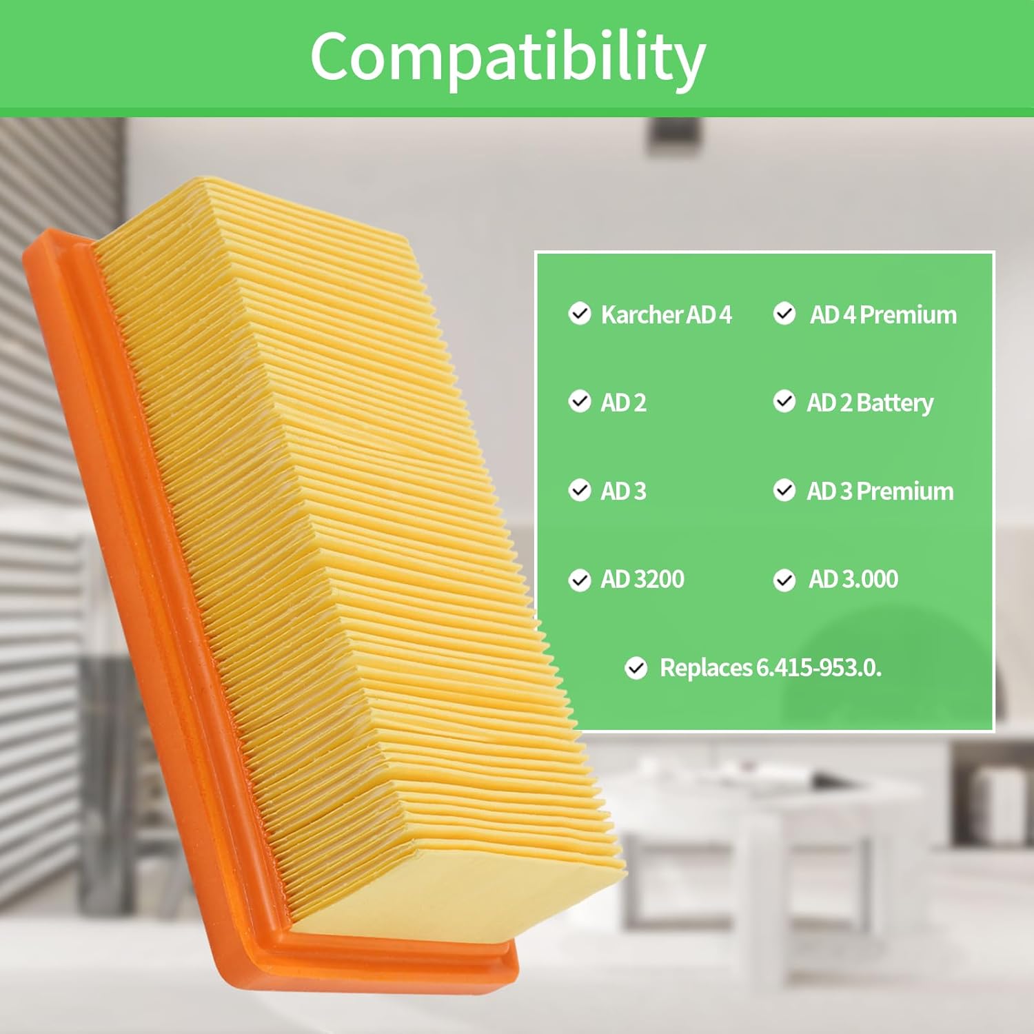 2 Filtres de Rechange pour Aspirateur Kärcher AD3/AD4 Premium – Haute Efficacité - 3