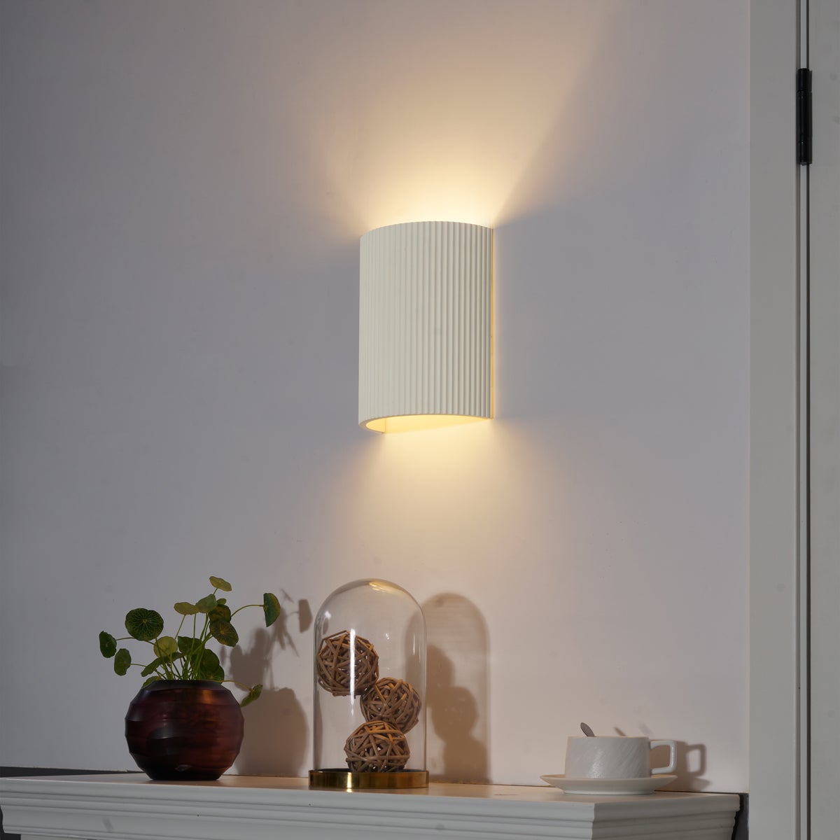 Qazqa skandynawski lampa ścienna - Plaster - beżowy, owalny, max. 15w, kompatybilny z żarówką LED, e27, 19cm, IP20 oświetlenie