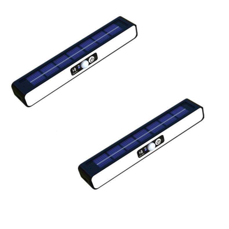 Zewnętrzny kinkiet solarny, 2 sztuki, przenośny kinkiet solarny, czarna obudowa i białe światło