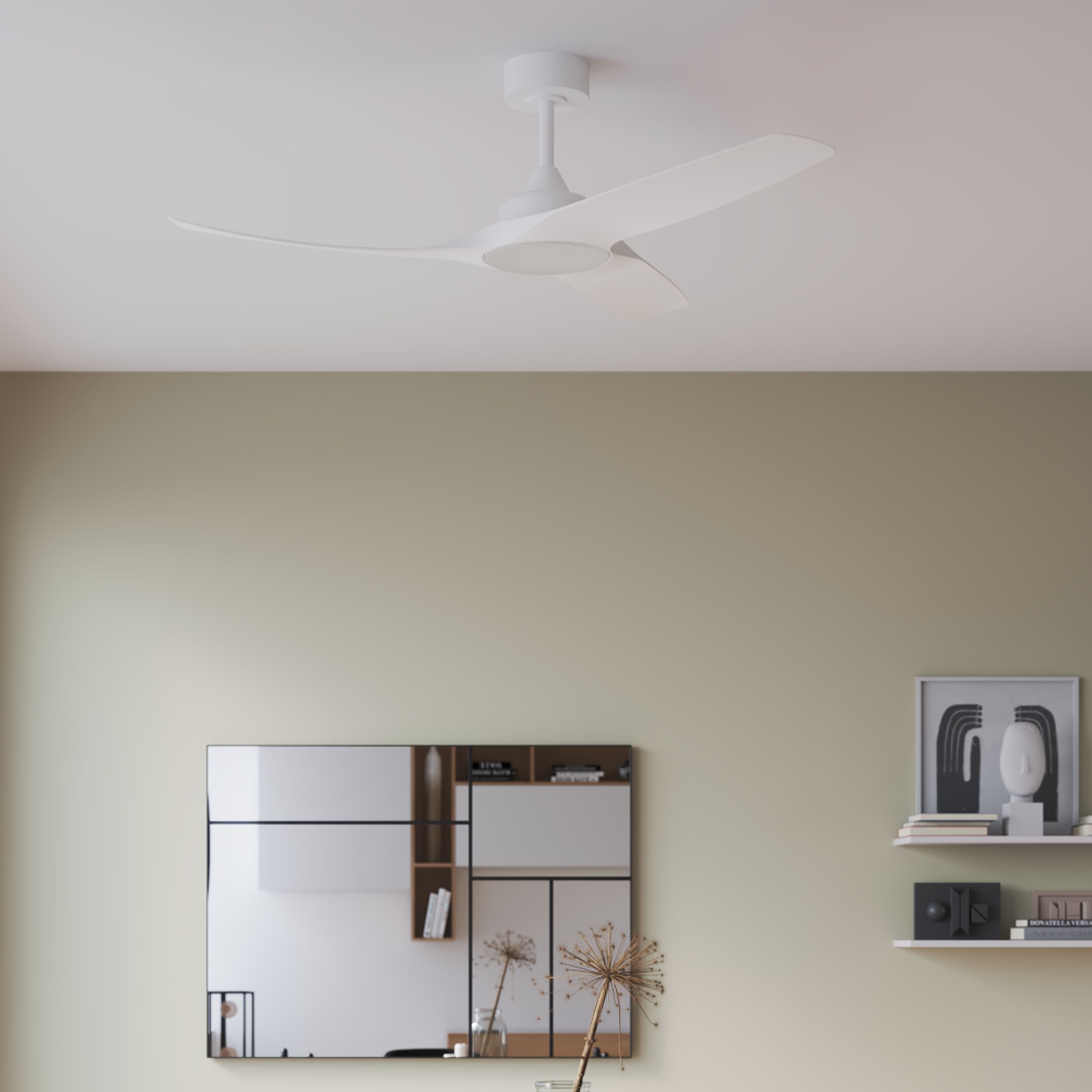 Ventoinha led TOKYO 132cm 2500LM regulável metal branco Inspire - 6