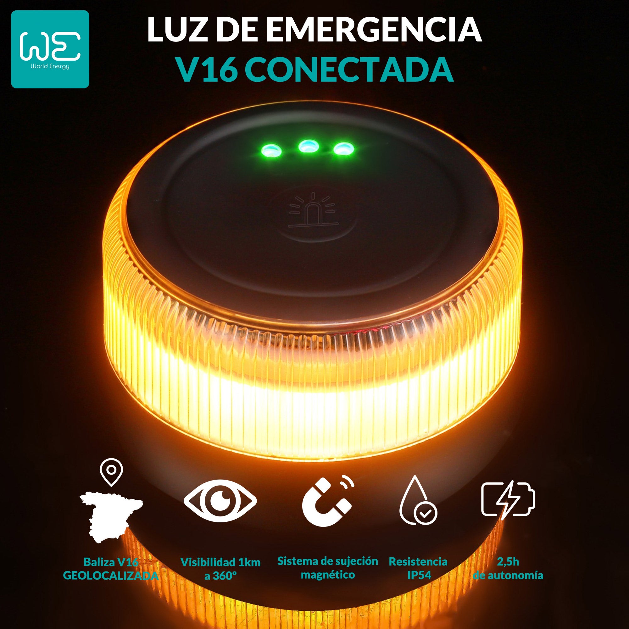 Balise V16 Connectée FlashLED - Signal Lumineux + Géolocalisation DGT 3.0