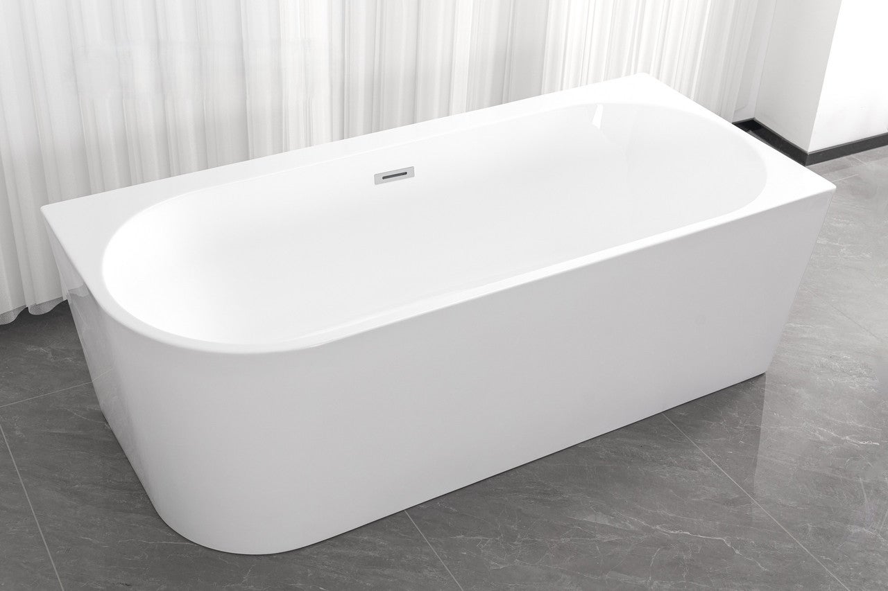 Baignoire d’angle droite avec vidage – 170 x 75 cm – Blanc brillant – LUXA - 8