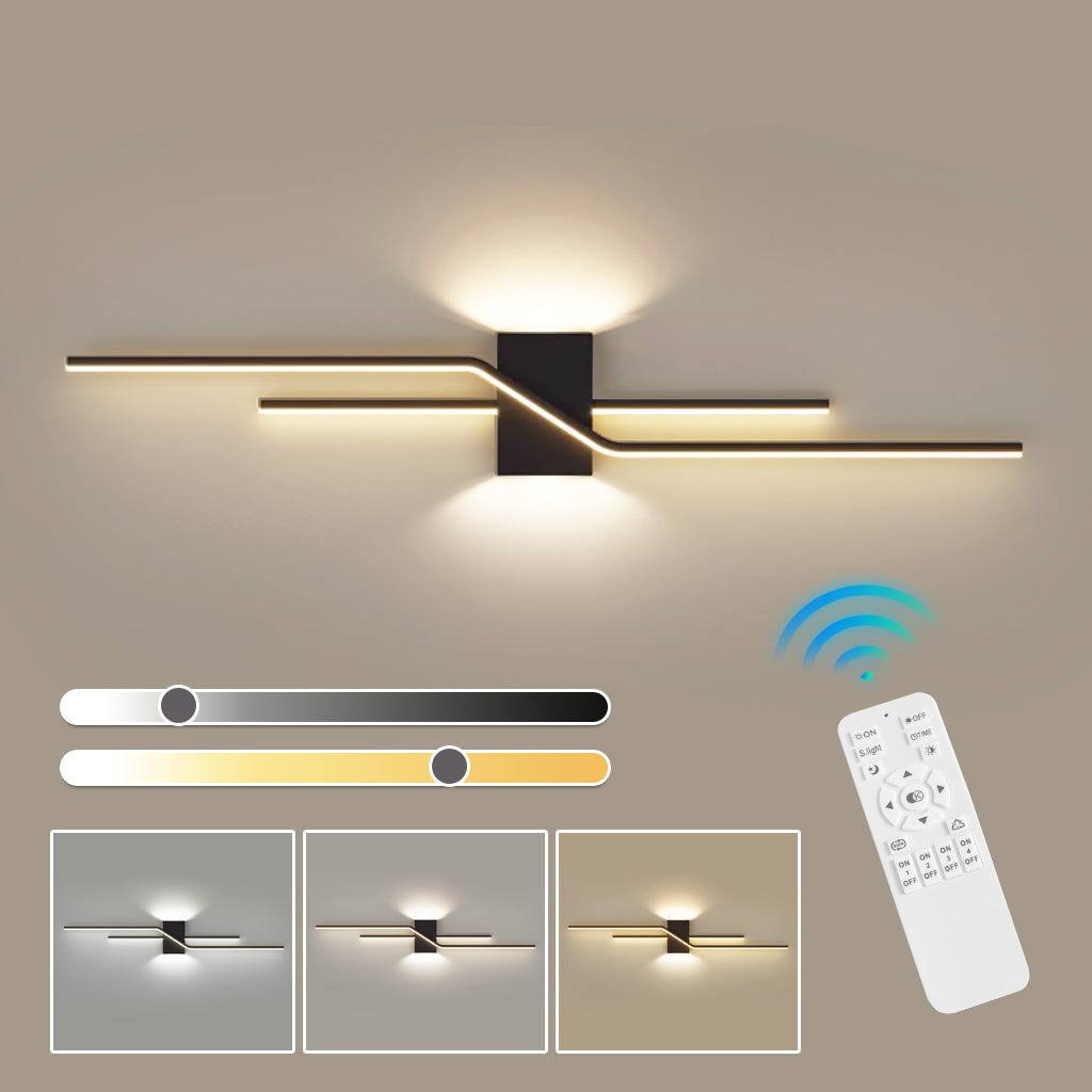 Applique A LED Dimmerabile Con Telecomando, Lampada Da Comodino Creativa Lampada Da Parete Per Interni Plafoniera 3 Temperature Di Colore 60 Cm 96391696 Applique A LED Dimmerabile Con Telecomando, Lampada Da Comodino Creativa Lampada Da Parete Per Interni Plafoniera 3 Temperature Di Colore 60 Cm 96391696