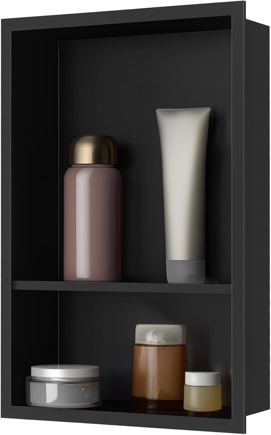 BERNSTEIN - Niche Murale De Douche, étagère Encastrable Douche Acier Inox Sans Rebord 30x30x10cm Bs303010 Blanc 89712094