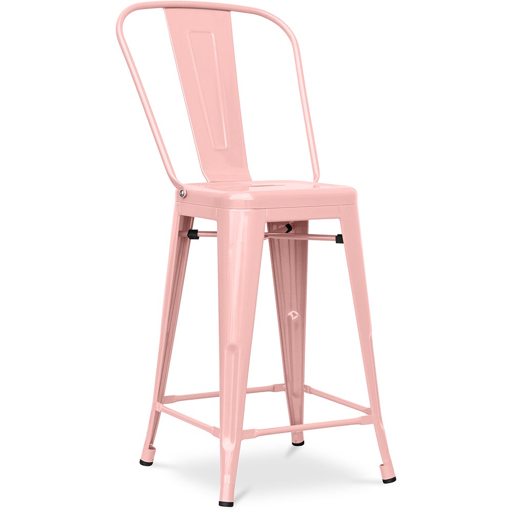 Taburete Bistrot Metalix cuadrado con respaldo - 60cm | Leroy Merlin