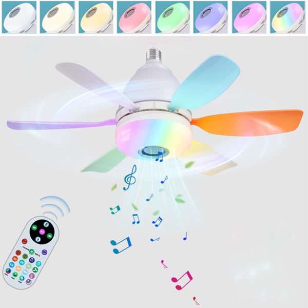 69CM Ventilatore da soffitto con illuminazione luce, LED 50W lampadario