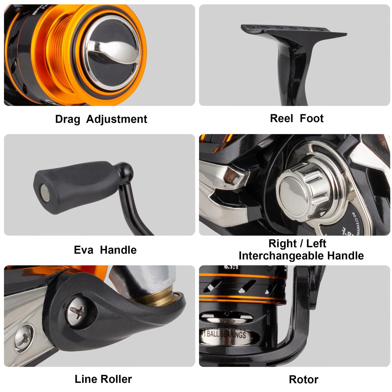 Mulinello da pesca Mulinello da pesca pieghevole salva sforzo in lega di alluminio con pulsante di scarico della pressione per la pesca (SR2000F) - 3