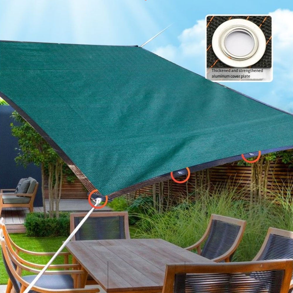 (2x3m) Filet de protection solaire vert foncé, filet pare-soleil, filet d'isolation de balcon, filet pare-soleil extérieur pour terrasses - 4