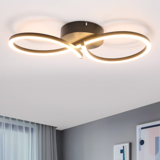 ZMH Biała lampa sufitowa LED 24 W, nowoczesny design do salonu i przedpokoju