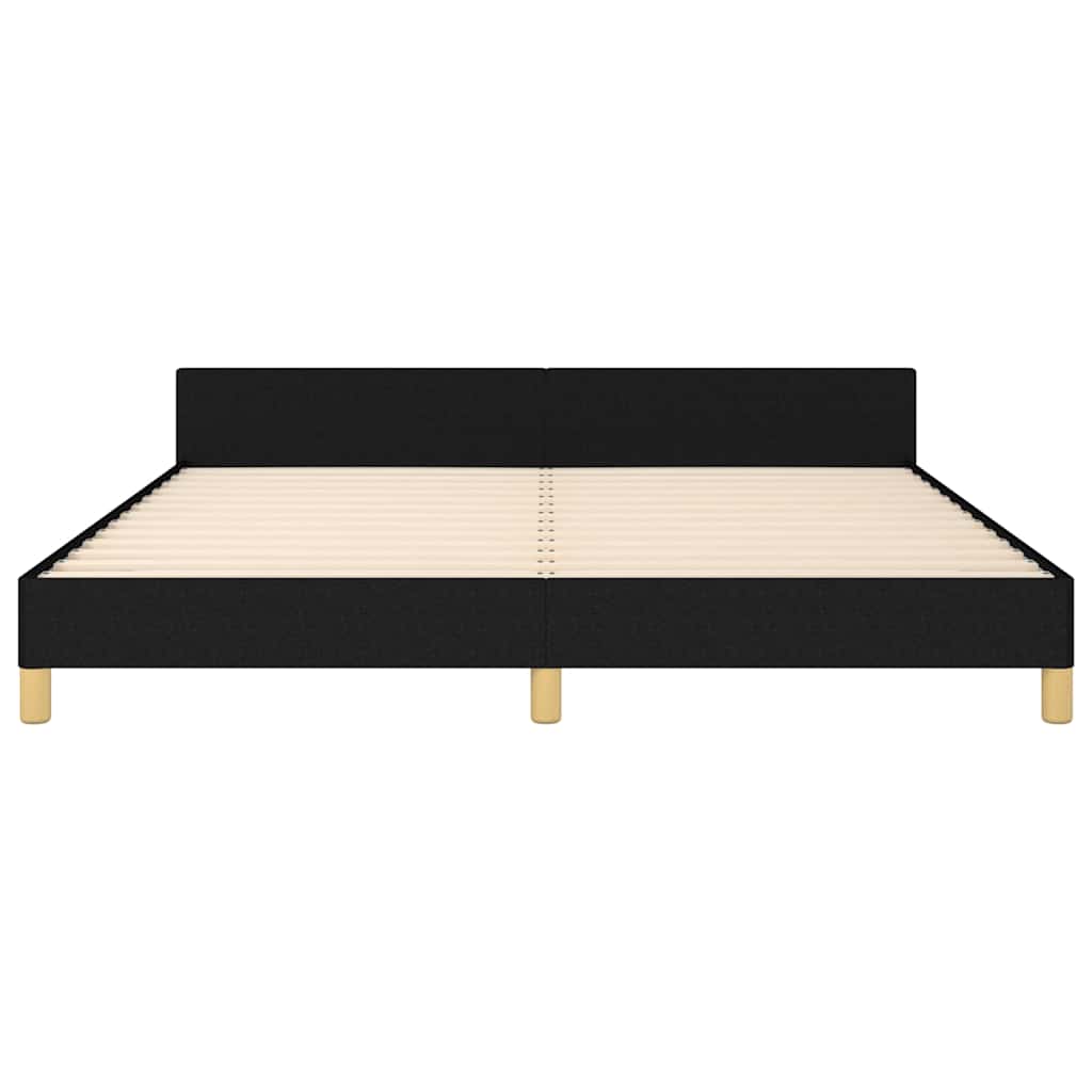 Cadre de lit sans matelas noir 180 x 200 cm tissu - 5