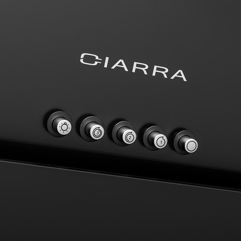 CIARRA Hotte Aspirante Inclinee 60 cm 370m³/h Classe A++ Filtre a Charbon Inclus Recyclage ou Evacuation Noir CD6737B - 4