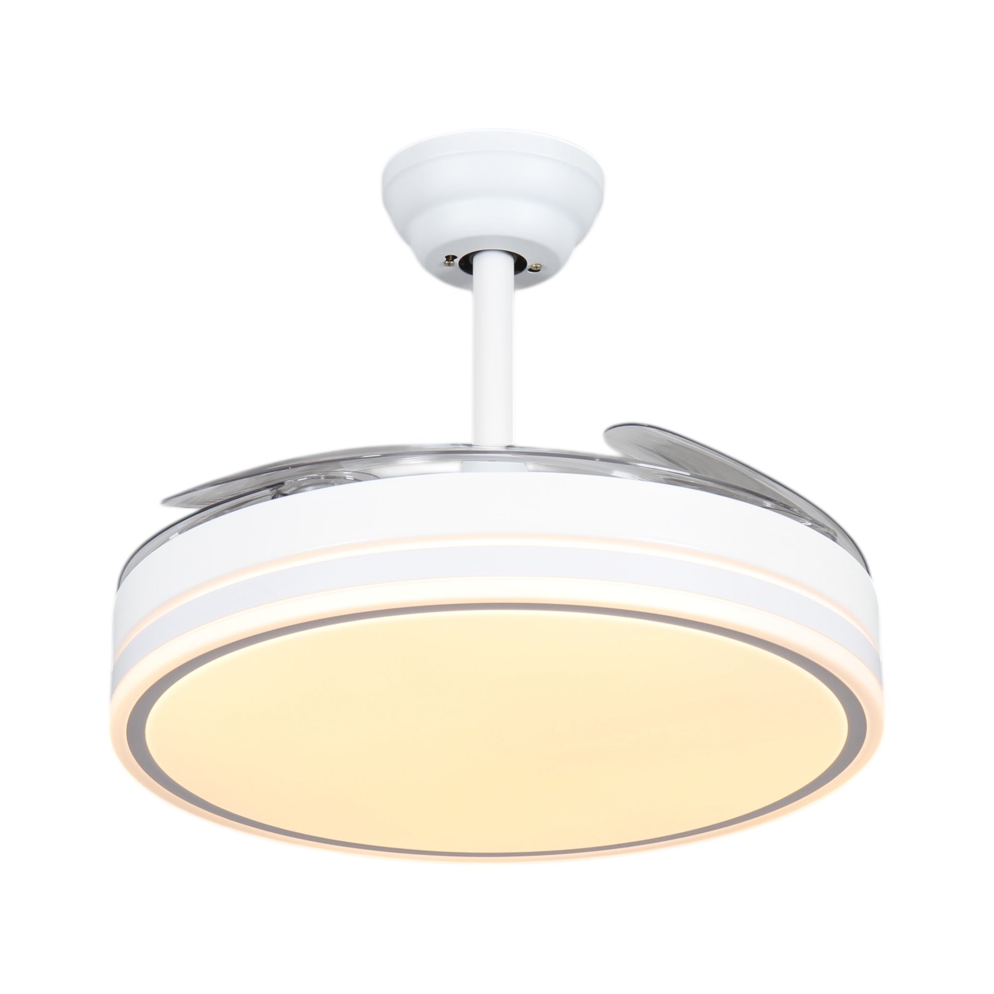 Ventilador de techo con luz LED 36W Blanco en 3 Temperaturas de Luz con Mando a Distancia -Motor DC Eficiente y Silencioso, 3 tonalidades, aspas despl - 4