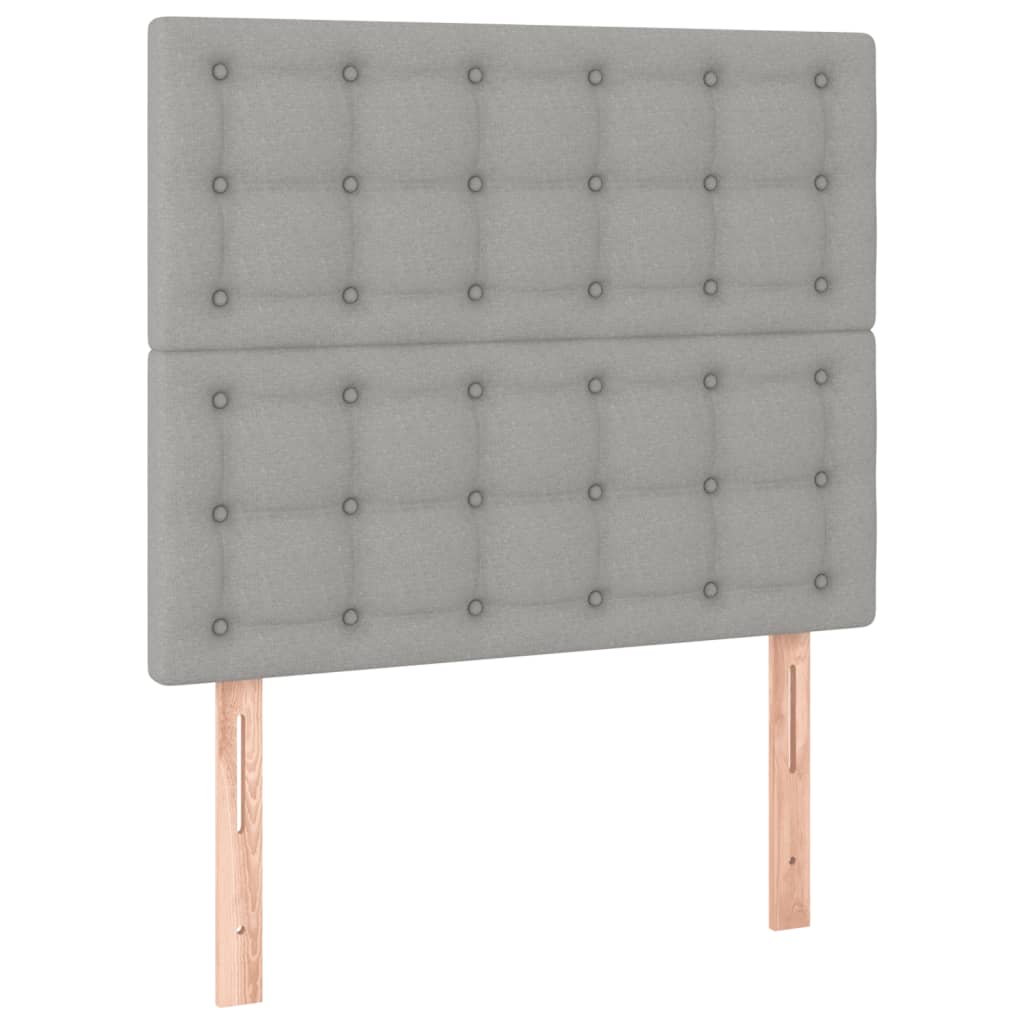 Cadre de lit sans matelas gris clair 100 x 200 cm tissu - 9