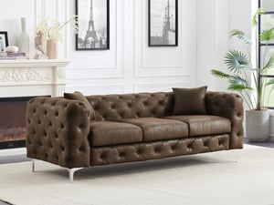 Poltrona Chesterfield In Microfibra - Stile Vintage Con Design Imbottito E Comfort Moderno