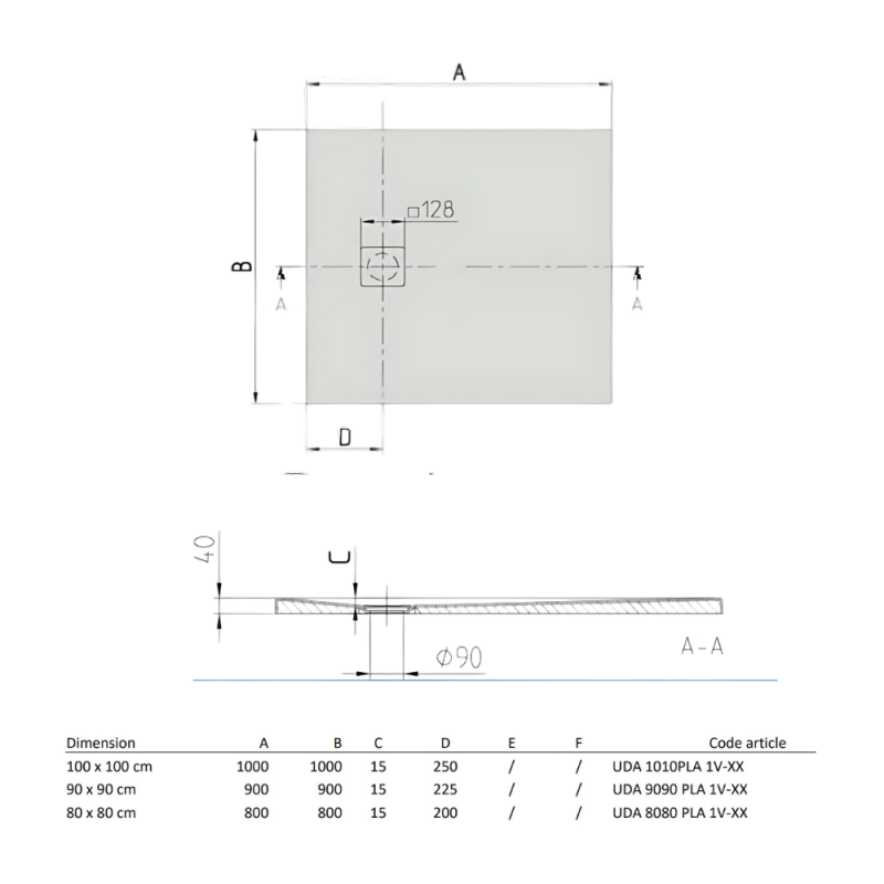 Receveur 100 x 80 VILLEROY ET BOCH Planeo acrylique rectangle blanc - 4