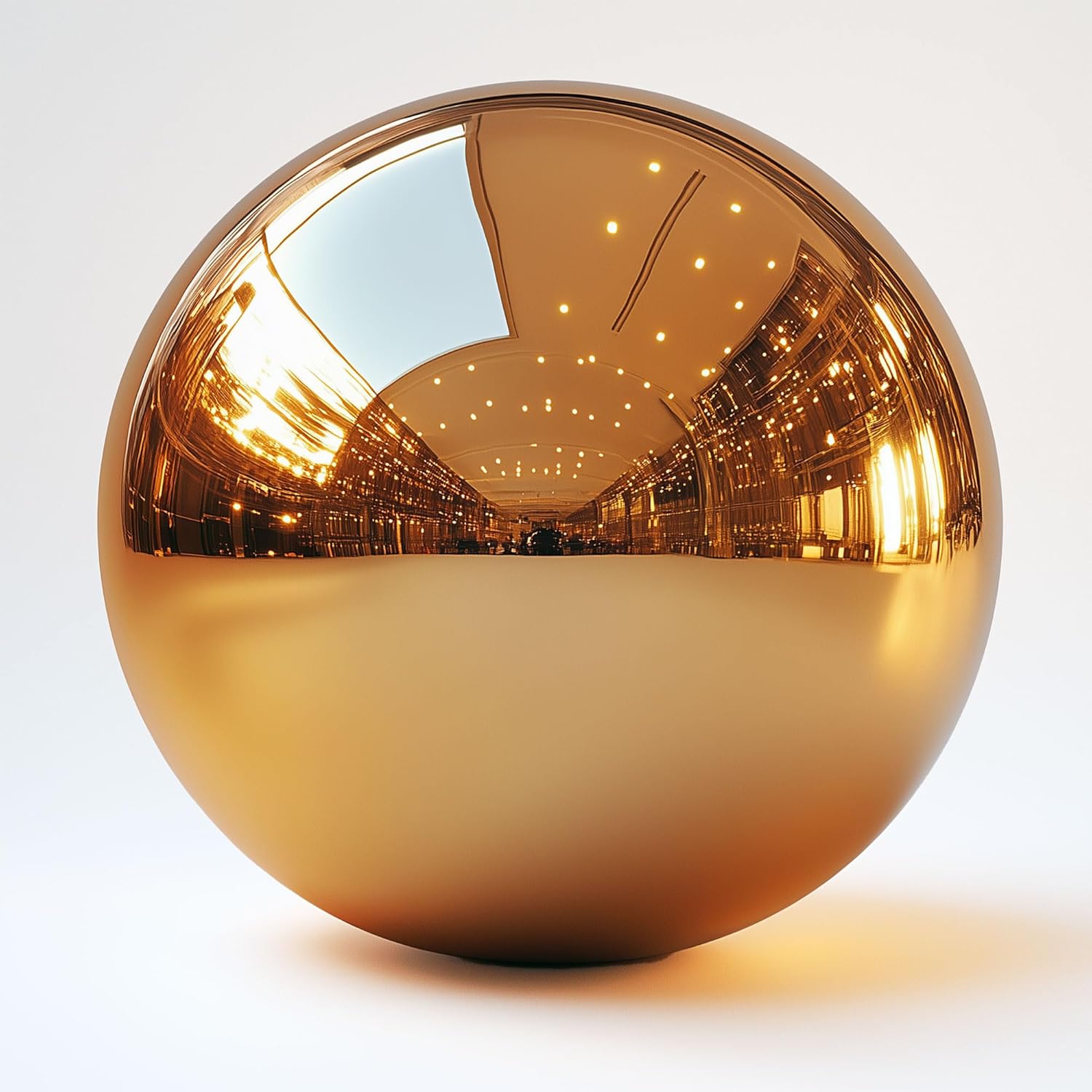 Kula dekoracyjna Köhko złota polerowana wykonana z wysokiej jakości stali nierdzewnej kula ogrodowa do oczka wodnego rozmiar 28 cm