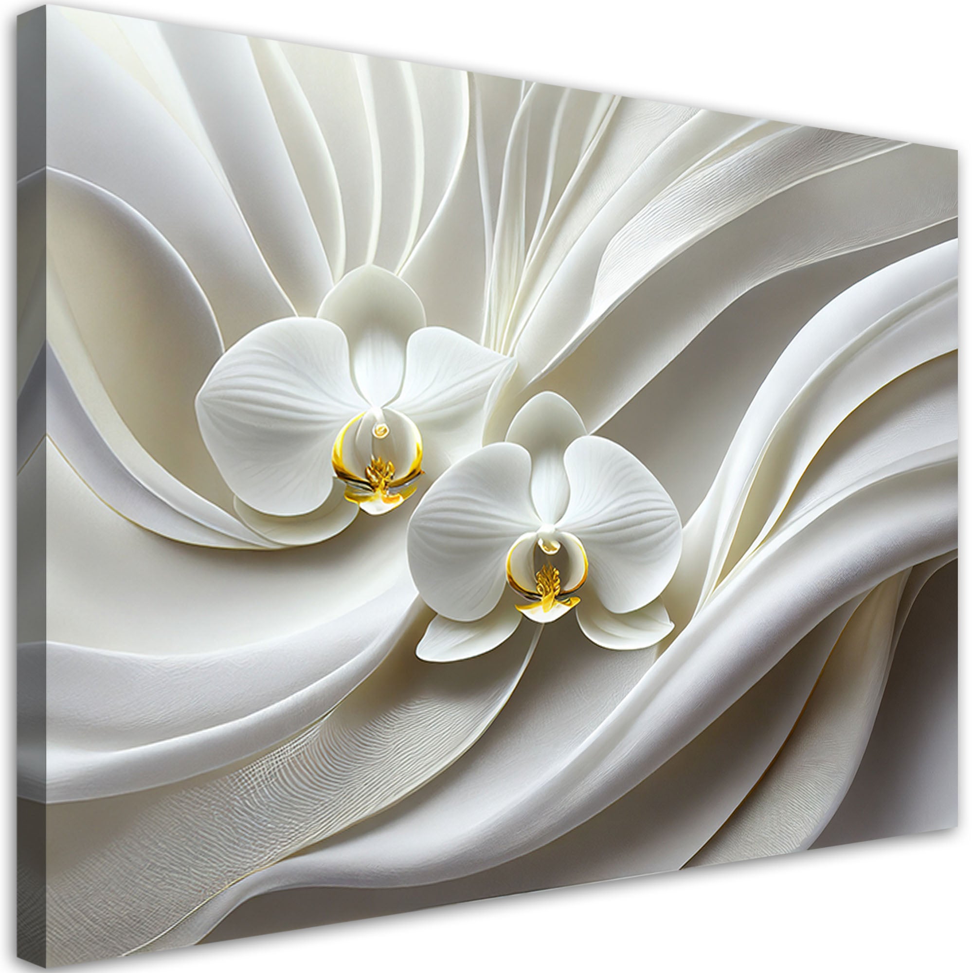 Obraz, Biała orchidea abstrakcja 3D 100x70