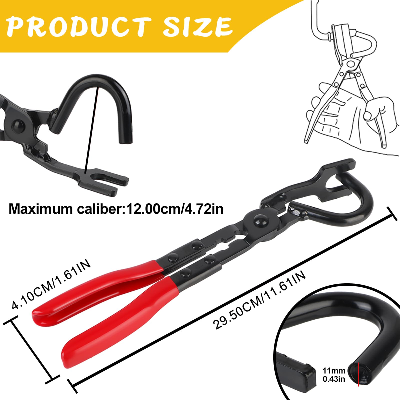 Pince De Retrait Pour Pot D'Échappement 29,5 Cm - Outil Pour Caoutchouc D'Échappement Voiture, Robuste Et Ergonomique
