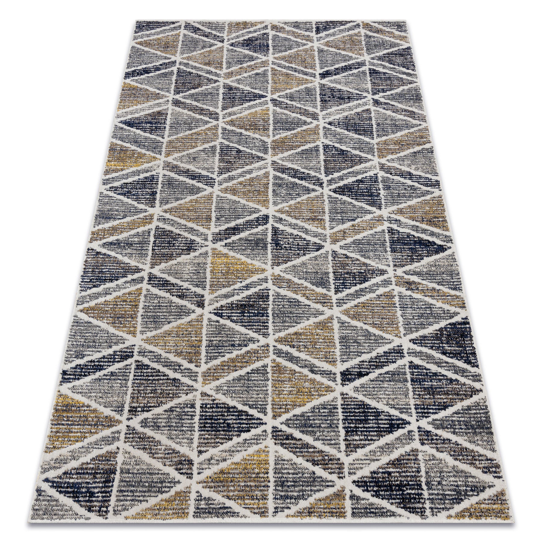 Dywan nowoczesny MUNDO D7891 romby, trójkąty 3D outdoor szary / beż 120x170 cm