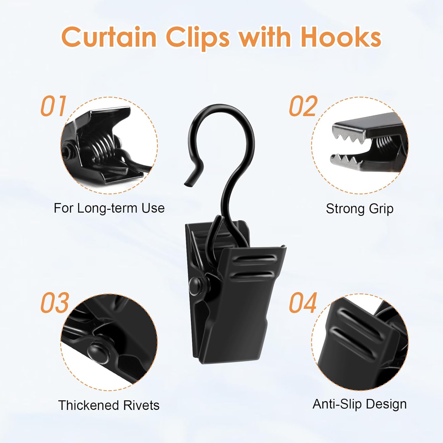 Lntyq Pinces à Rideaux, 50 Pièces Pince Rideau En Métal Avec Clips à