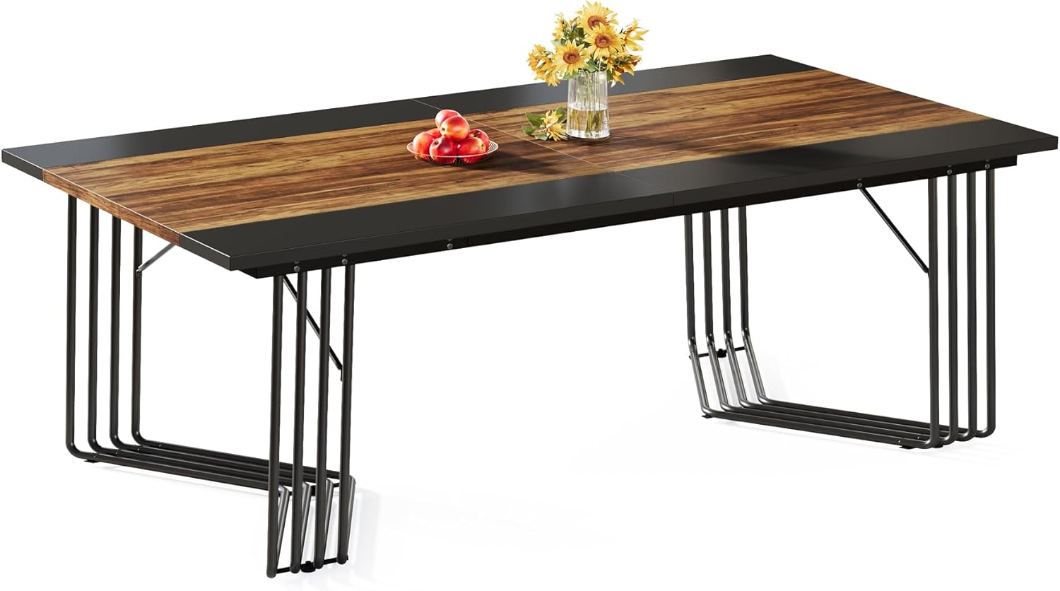 Tribesigns Stół jadalny dla 8-10 osób, 200 cm, industrialny stół kuchenny do salonu i kuchni - 5