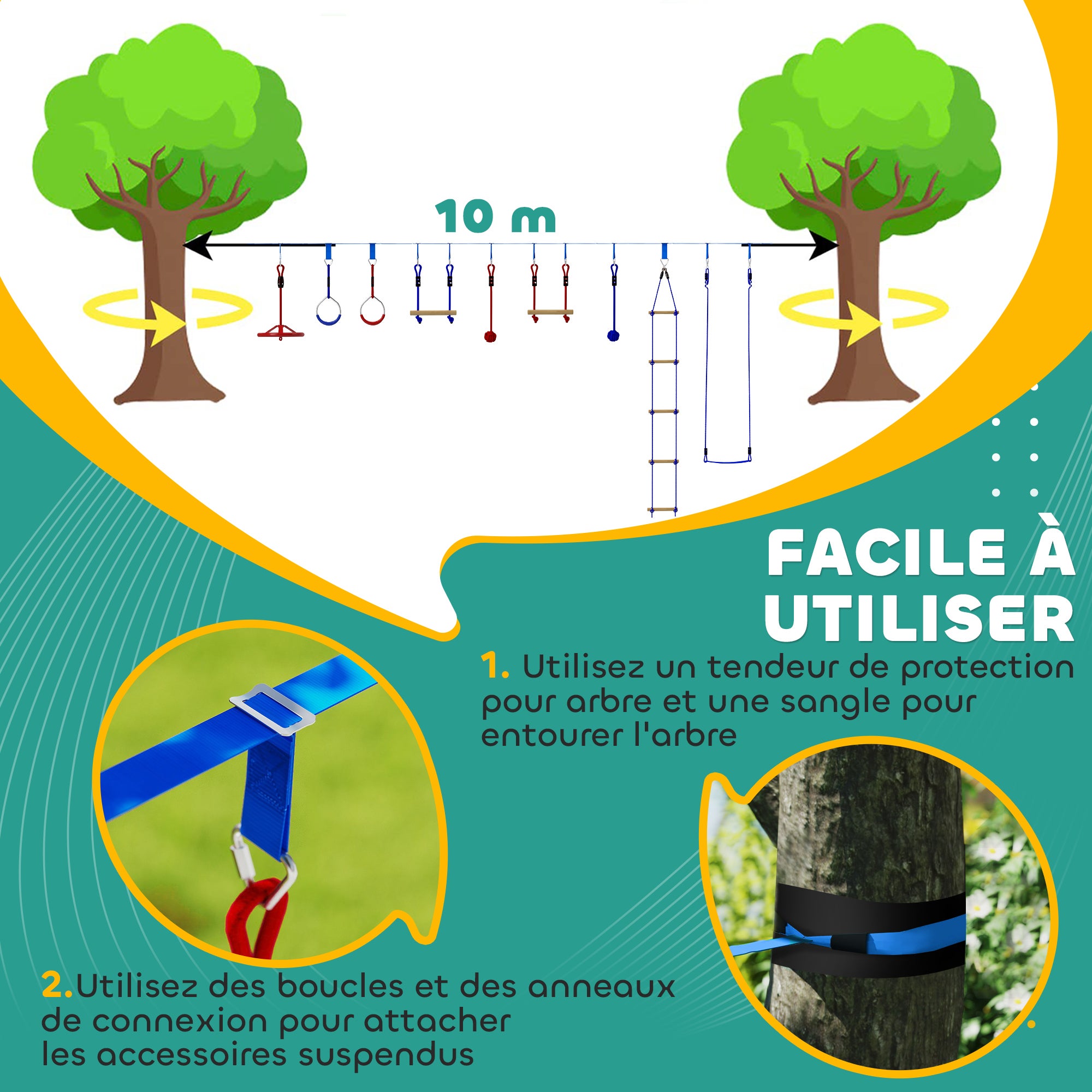 Parcours d'obstacles ninja pour enfants PP AIYAPLAY - 5