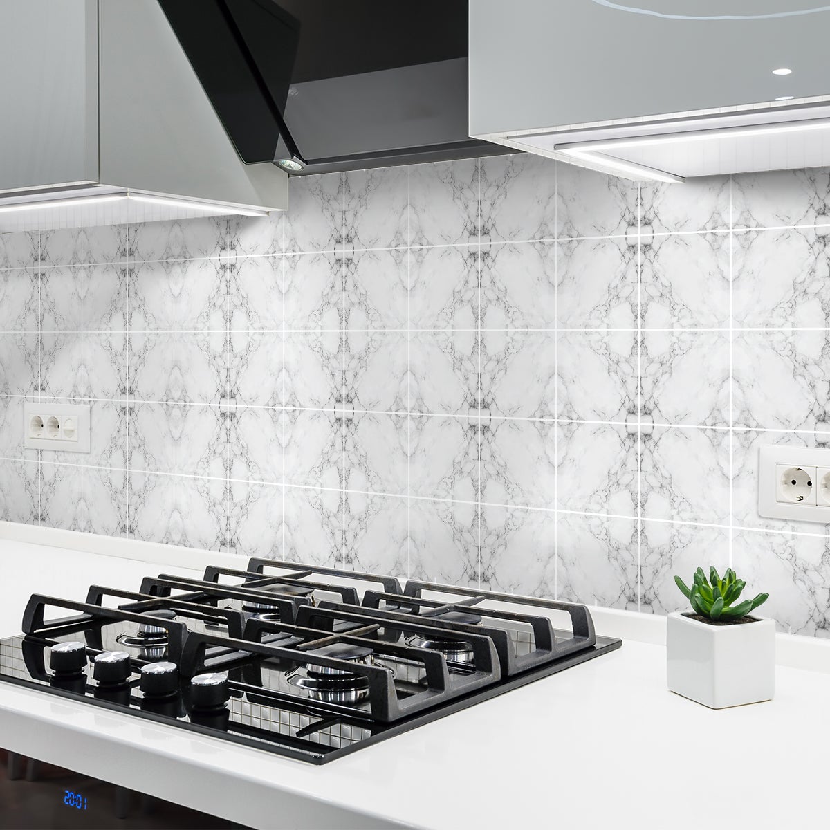 24 vinilos efecto mármol - adhesivo de pared - revestimiento sticker mural decorativo - 24stickers20x20cm