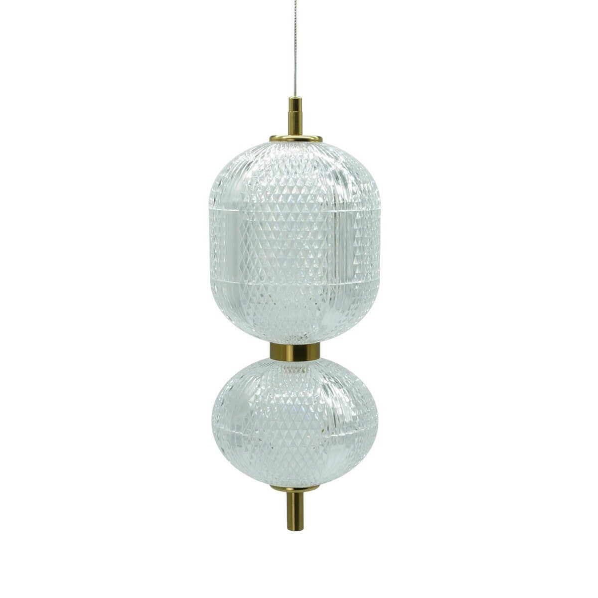Lampa wisząca Amerilla Ii złoto-przezroczysta LED 30W 4000K 3000lm wym: 120 x 15 x 15 cm akryl IdeaLED