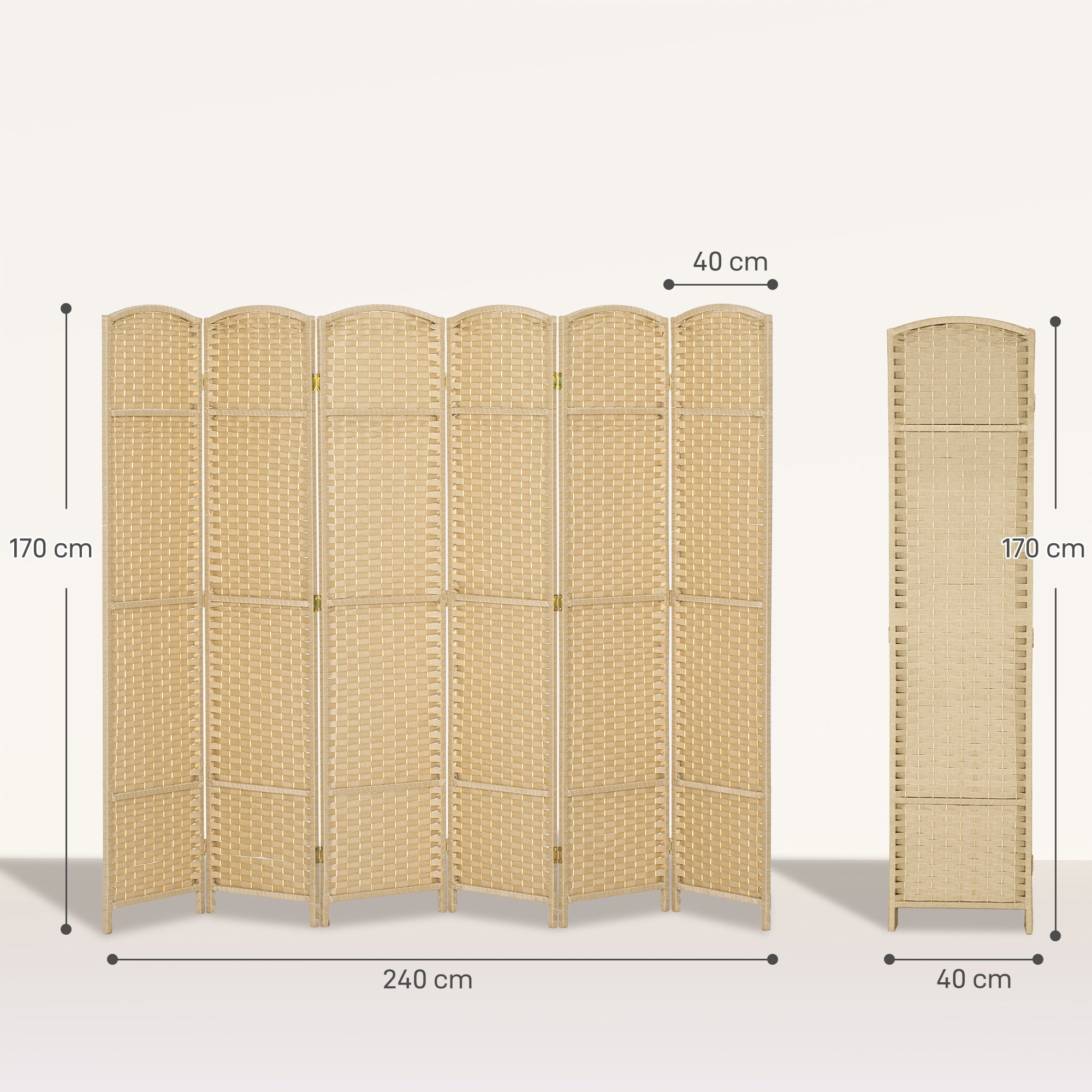 Paravent interieur bois de pin HOMCOM - 3