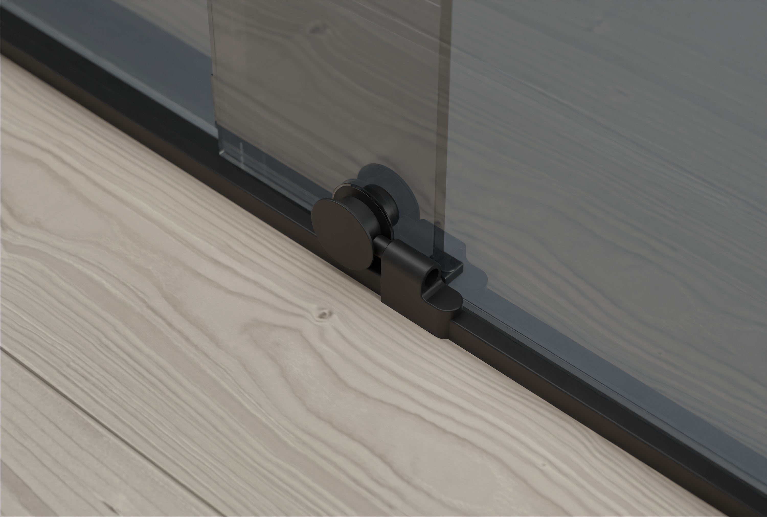 BERNSTEIN - Parete doccia walk-in vetro nero grigio opaco 8mm Cabina impermeabile Cabina doccia con porta scorrevole - NT101 - 195x160cm - 2