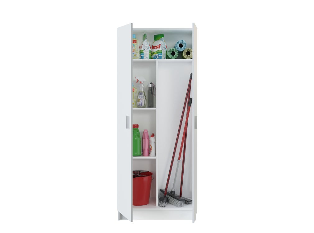 Armoire de rangement REMI 2 portes L73cm x H180cm - Blanc - 5