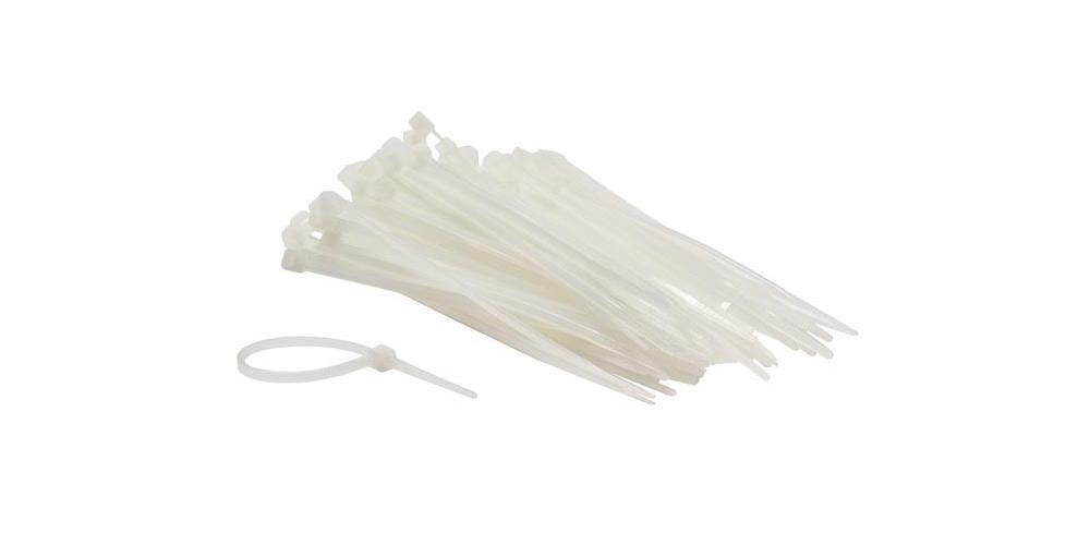 JEU DE SERRE-CÂBLES EN NYLON - 2.5 x 100 mm - BLANC (100 pcs) - 3