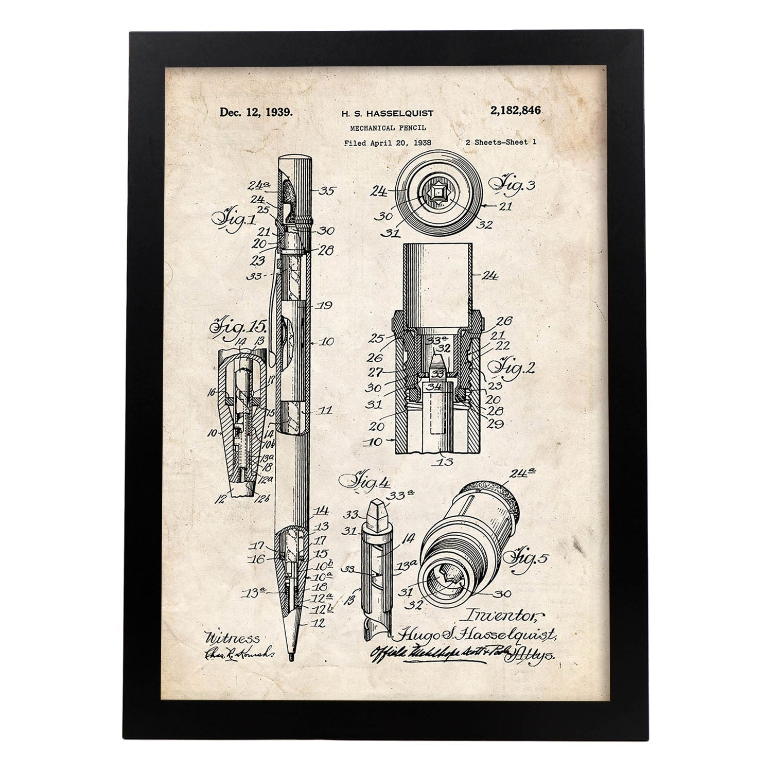Poster Di Brevetto Di Monopolio. Perdita Con Vecchio Design Di Brevetto