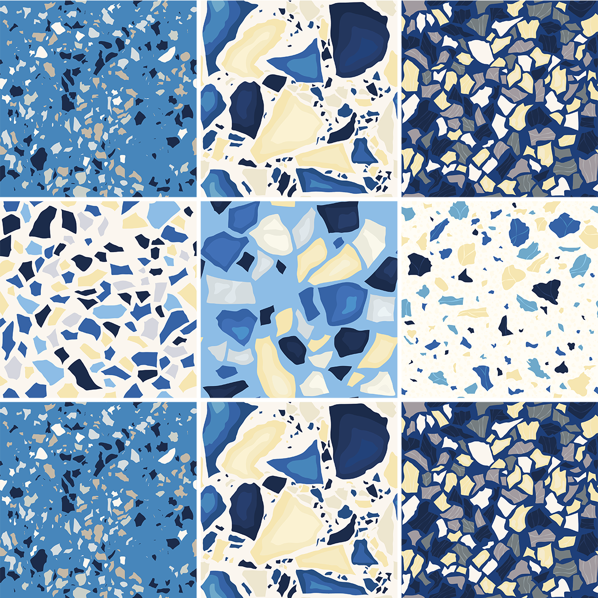 9 adesivi piastrelle di cemento terrazzo yvonne - Sticker adesivo - adesivi murali - 9stickers10x10cm - 2