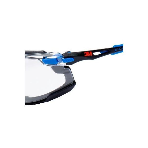 3M™ Solus™ 1000 okulary ochronne z powłoką Scotchgard™ S1CBC1, niebiesko-czarna oprawka, bezbarwne soczewki, z pokrowcem, 1 szt. - 2