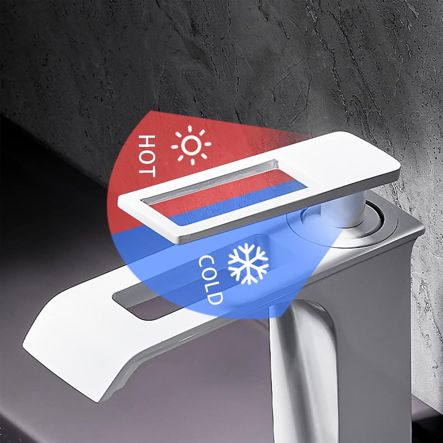 Rubinetto singolo bianco per acqua calda e fredda, in fusione di ottone, adatto per lavabo, mobiletto del bagno,rubinetto per lavabo sottopiano - 6