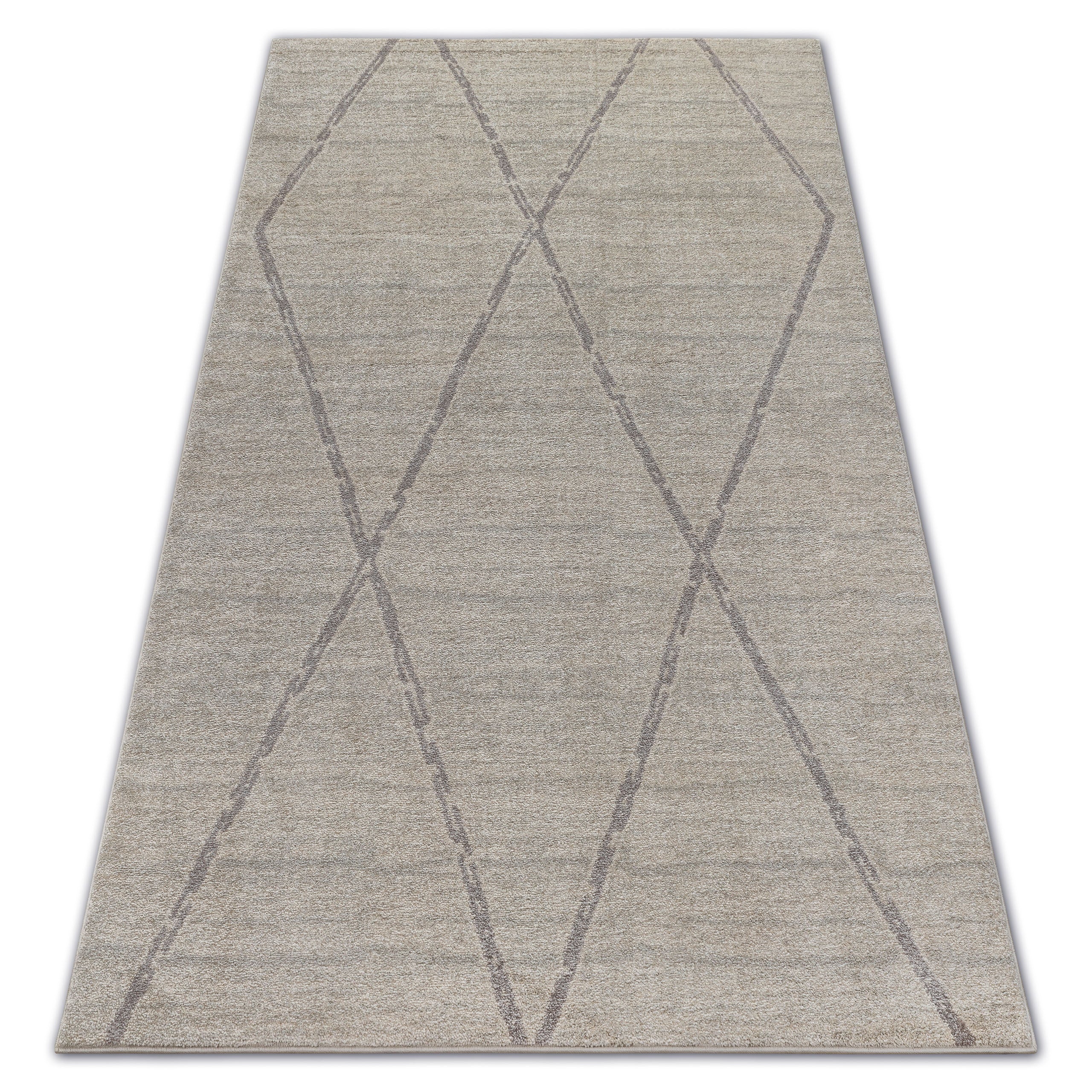 Dywan SOFT 8033 ROMBY ETNO krem / jasny brąz 80x150 cm