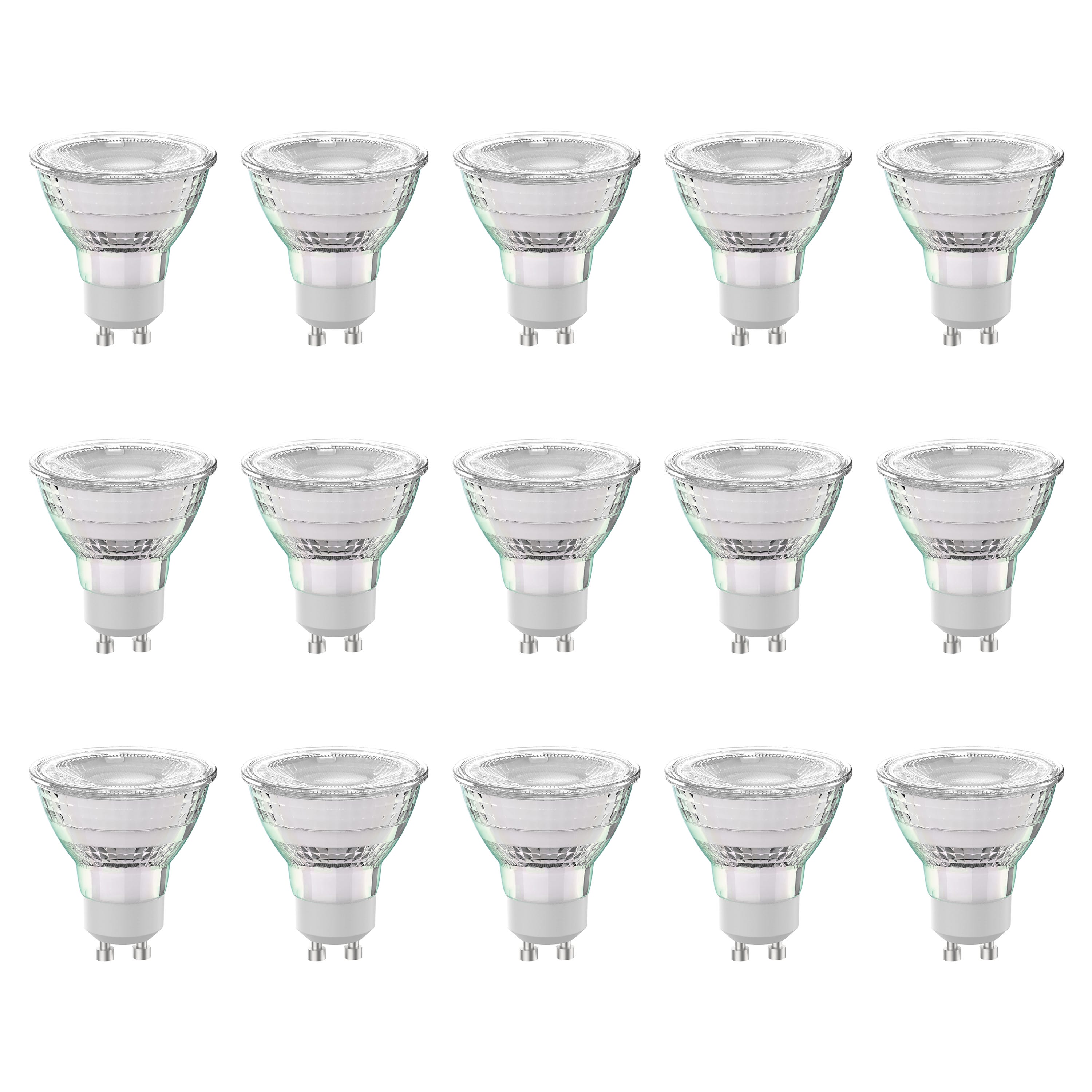 LEXMAN - Zestaw 15 żarówek LED GU10 - 450LM - 3,9 W, co odpowiada 50 W - Ø 50 mm - 2700 K - Ciepła biel