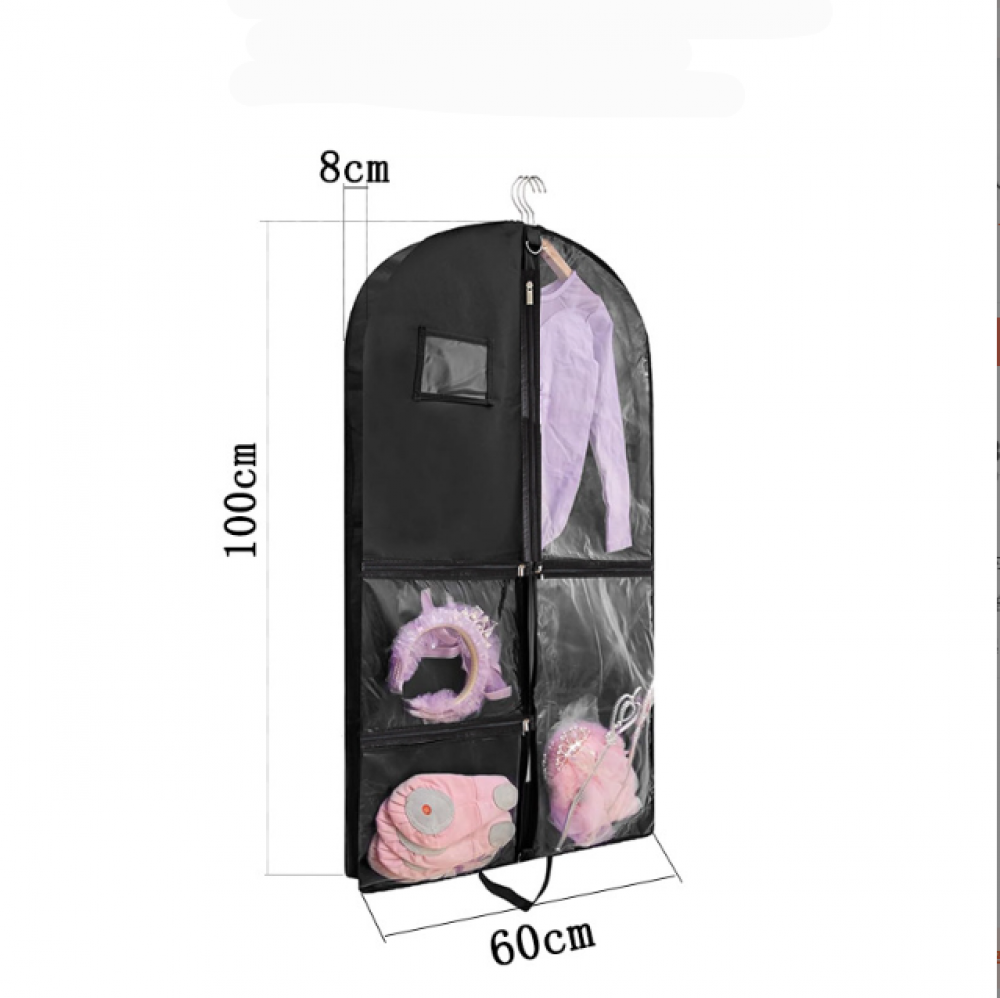 Housse De Voyage Pour Costume En Flanelle Noire - Pliable Avec Cintre