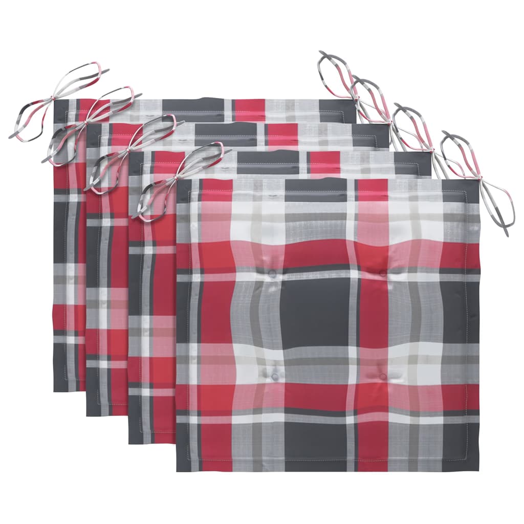 Chaises de jardin 4 pcs avec coussins Bois de teck massif - 8