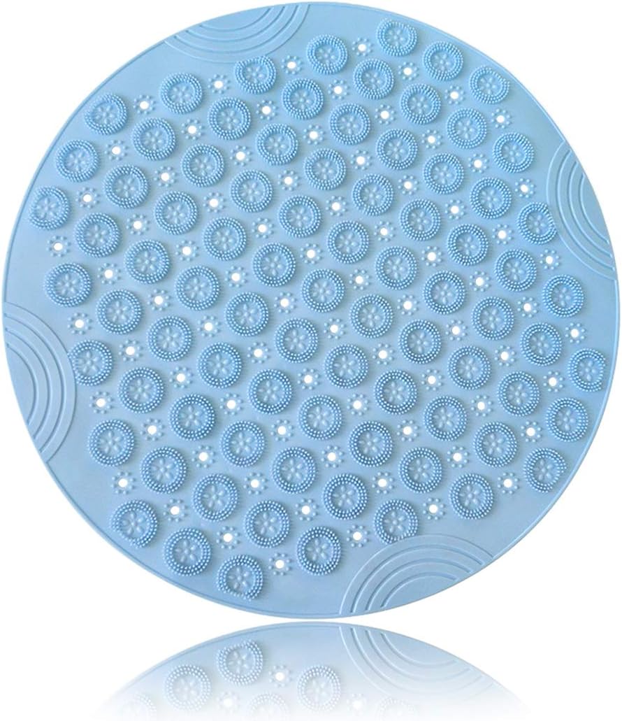 Mata antypoślizgowa do wanny, okrągła mata prysznicowa z tworzywa PVC, odporna na pleśń, z przyssawkami, trwała mata do masażu stóp, antybakteryjna