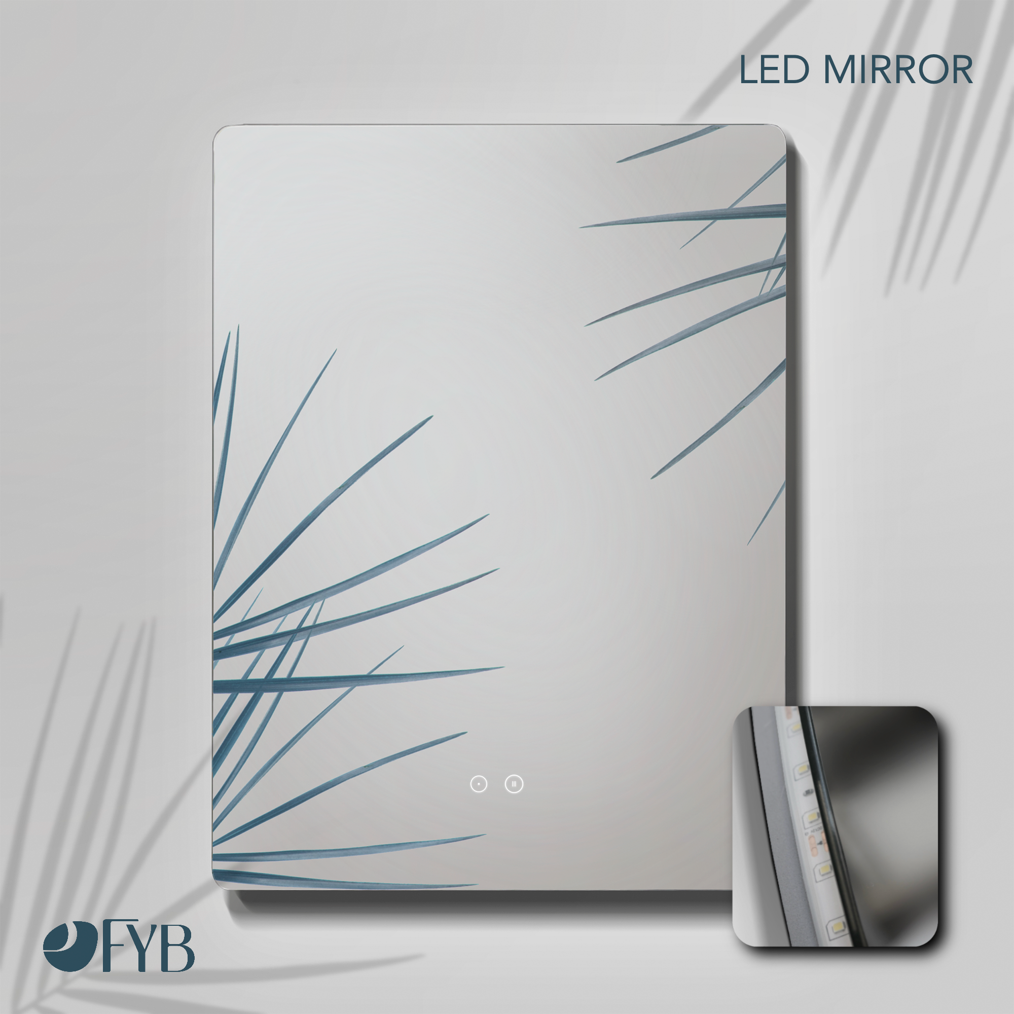 Feel Your Bath, Meuble De Salle De Bain WOLF Blanc 60 cm, 2 Portes, Vasque Céramique Intégrée Et Miroir Carré LED Antibuée - 4