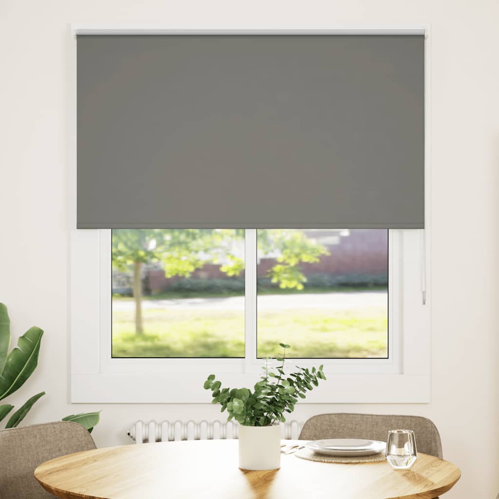 Roleta zaciemniająca szara 130x130cm Szerokość tkaniny 126,6cm vidaXL
