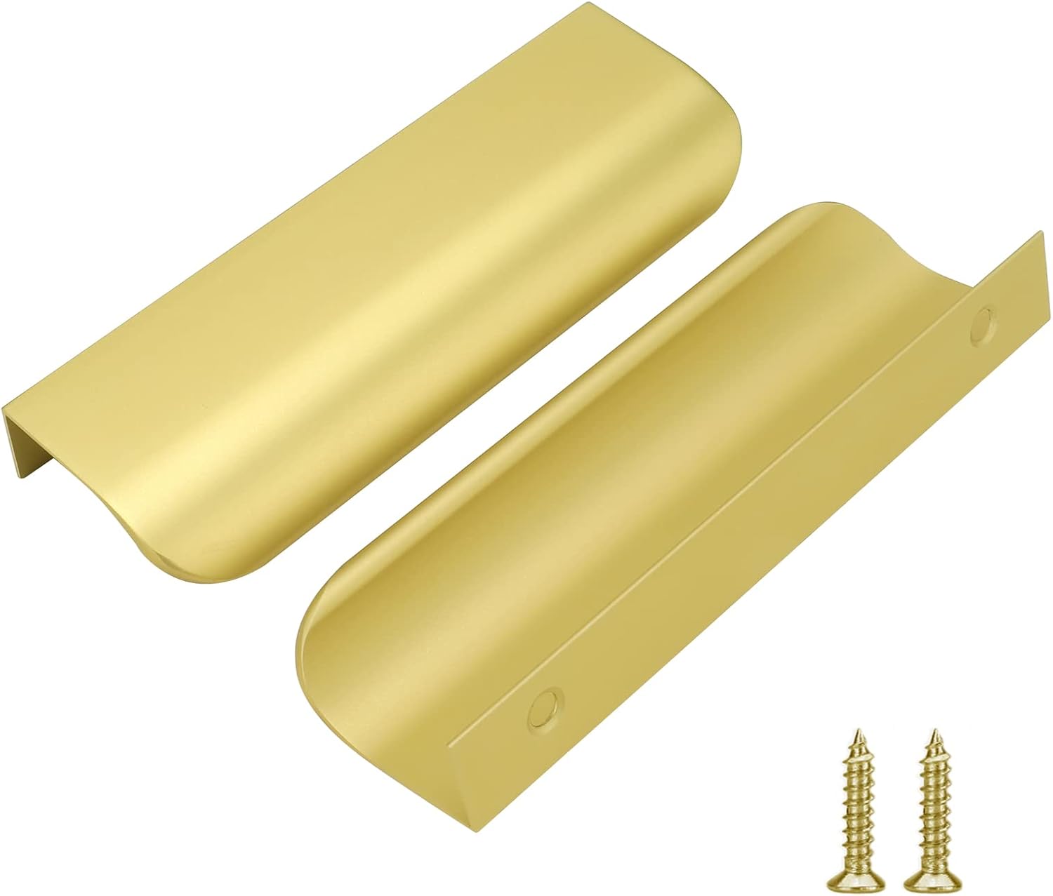 2 szt. uchwytów do szafek kuchennych w kolorze złotym, ze stopu aluminium, otwór 160 mm, ze śrubami